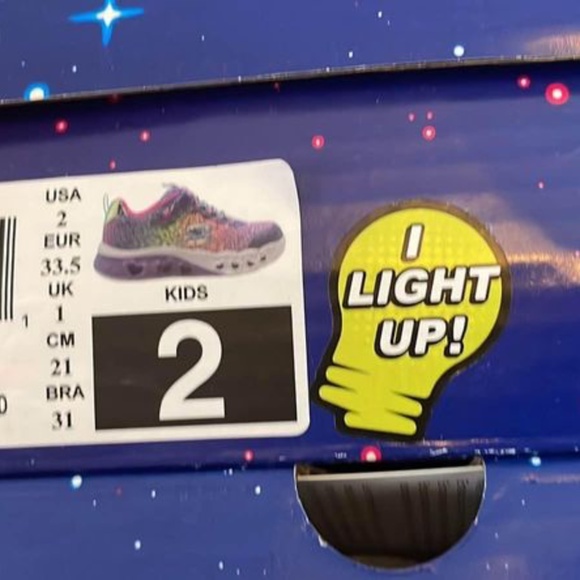 BRAND NEW girl youth skechers flutter hearts light up shoes size 2Y (lights up) - Picture 5 of 9